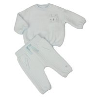 H13525: Baby Boys Bear Quilted 2 Piece Outfit (0-9 Months)